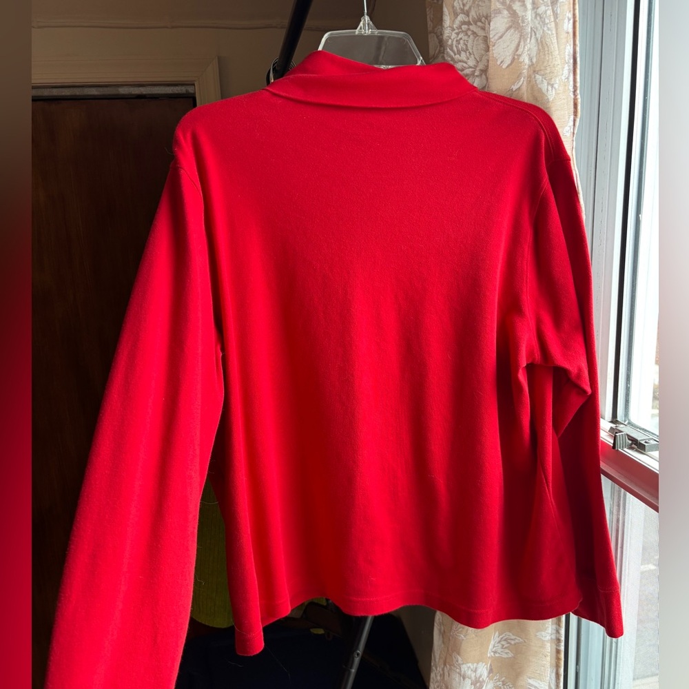 EUC Vintage Lands' End Cotton Relaxed Turtleneck | Vibrant Red | Women’s Plus 1X